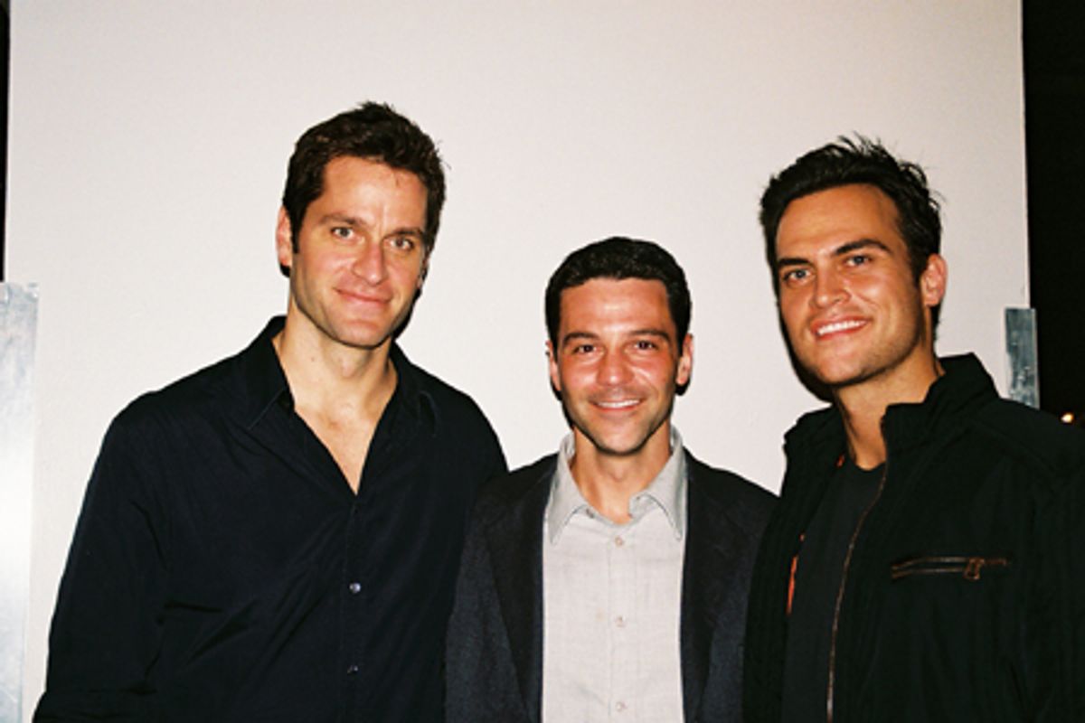 A United 93 reunion, Peter Hermann, David Alan Basche and Cheyenne Jackson at 