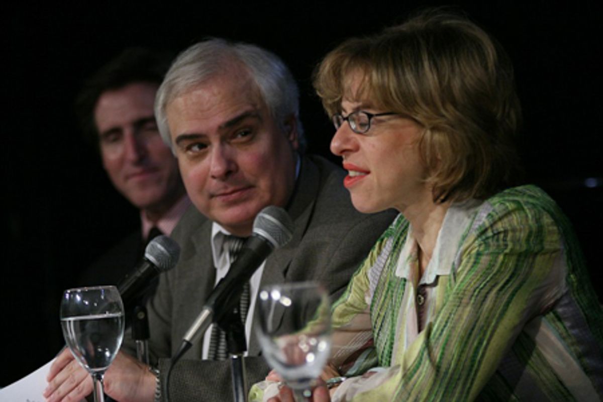 Paul Rudnick, Peter Filichia and Jackie Hoffman at 