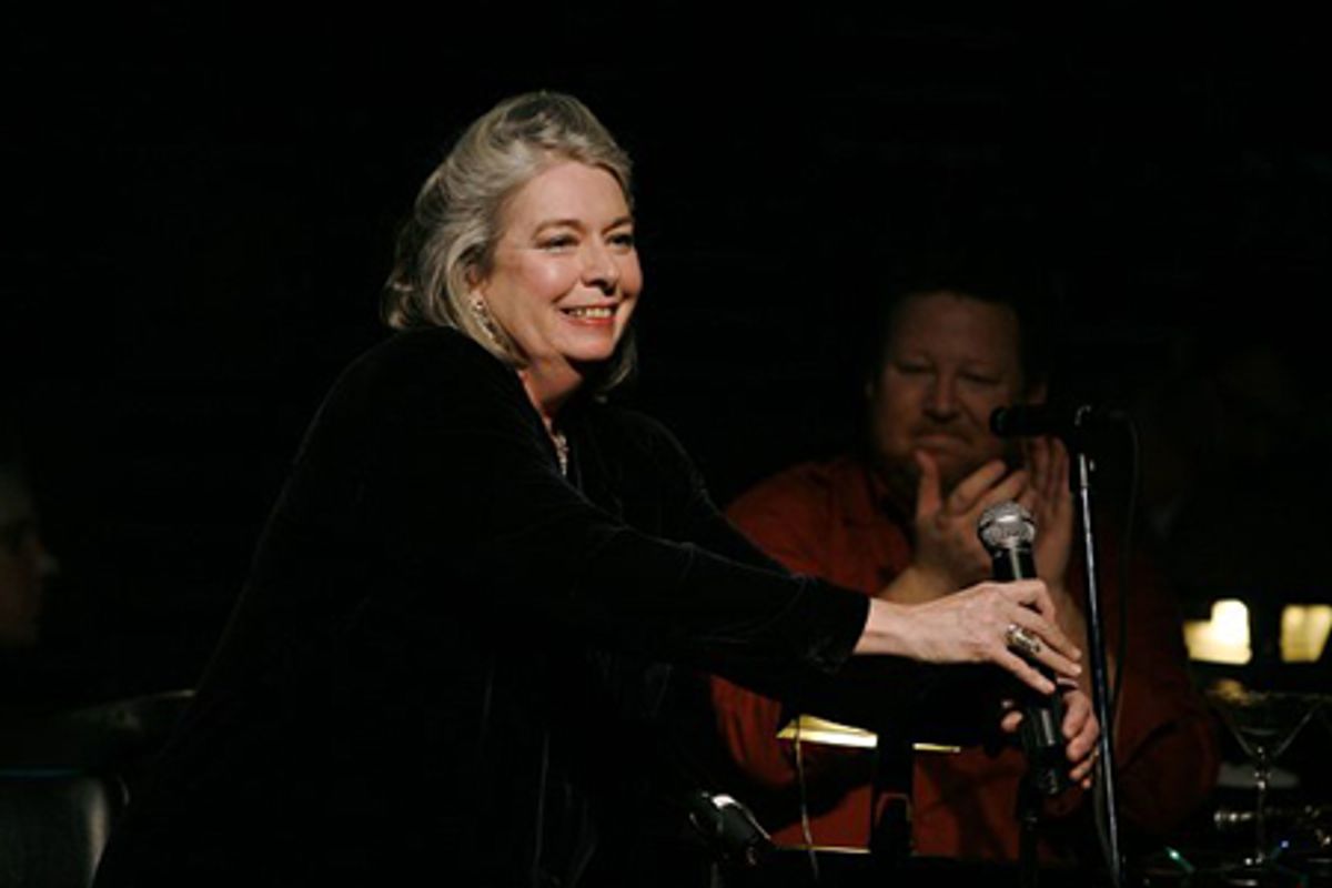 Jill O'Hara smiles at a cheering audience and acknowledgement from the band at 'BroadwayWorld.com on Ice' Holiday Concert