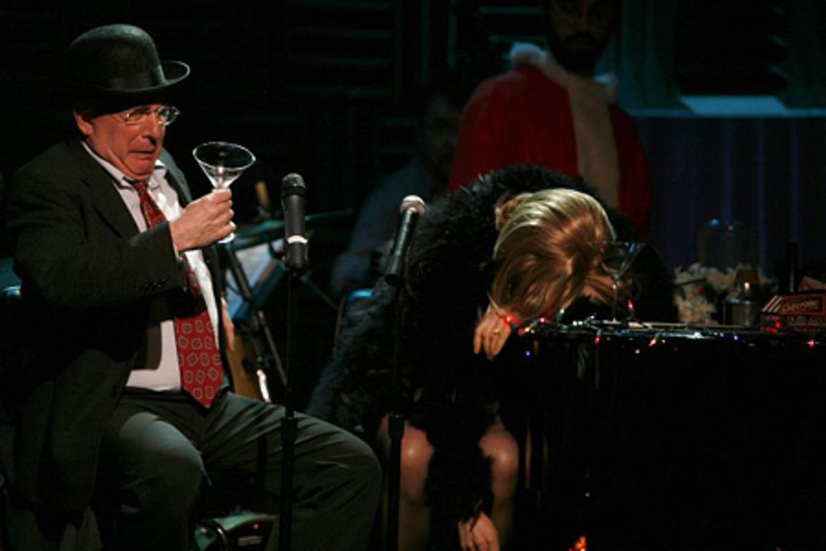 Performing a scene from the 1968 musical Promises, Promises!,
Michael Tucker and Jill Eikenberry take us to Clancy's Bar on
Christmas Eve.  at 