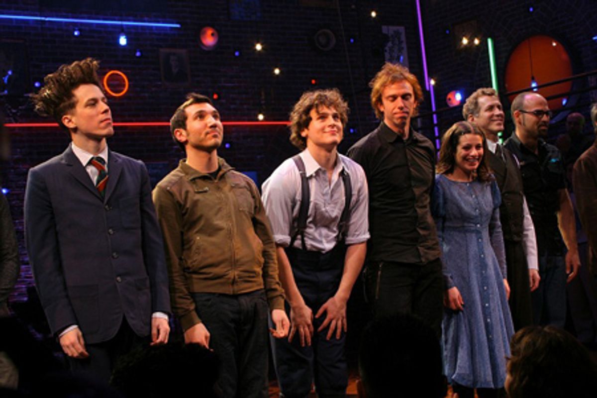 Spring Awakening cast members, including John Gallagher, Jr., Jonathan Groff, Lea Michele and Stephen Spinella at 