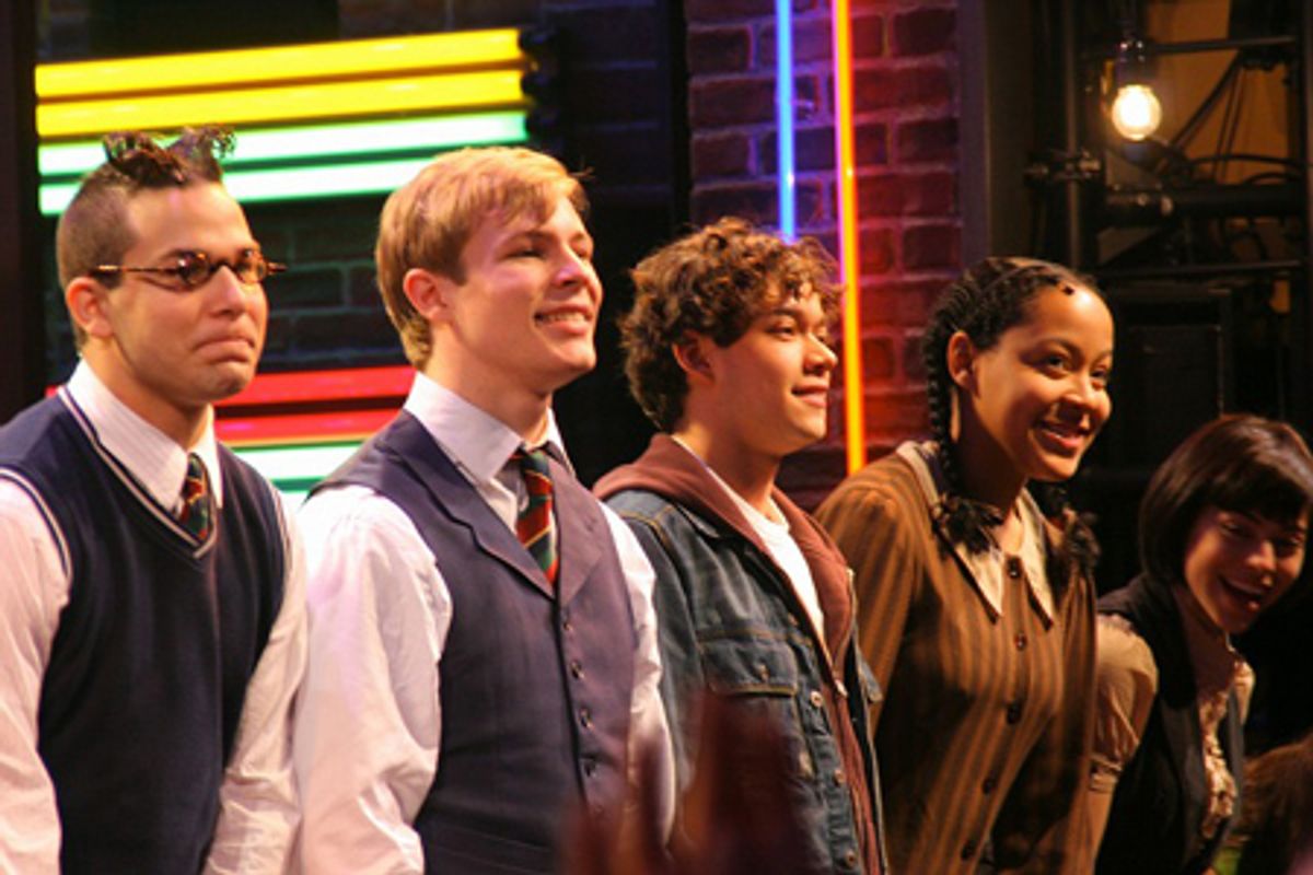 Skylar Astin, Jonathan B. Wright, Robert Hager, Lilli Cooper, and Krysta Rodriguez at 