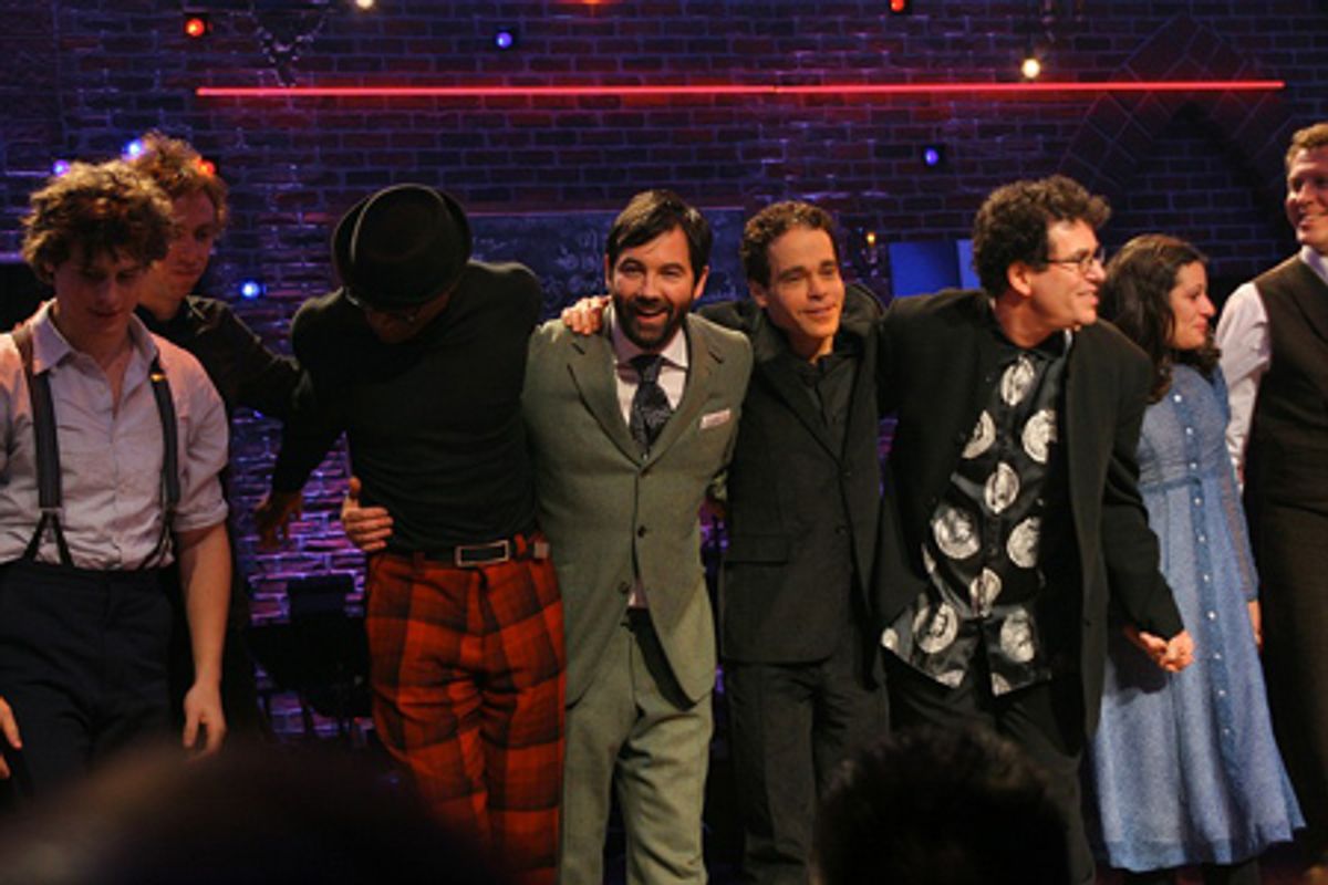 Jonathan Groff, Bill T. Jones, Duncan Sheik, Steven Sater, Michael Mayer, Lea Michele and Stephen Spinella at 