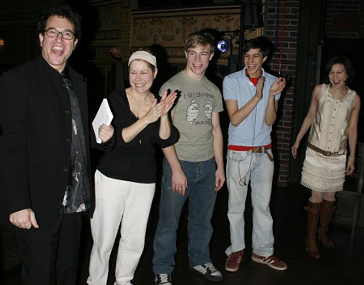 Michael Mayer with Christine Estabrook, Jonathan B. Wright and the cast at 