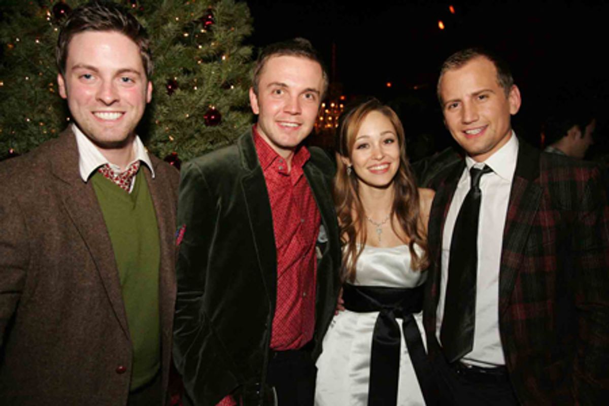 UPRIGHT's Musical Director Trapper Felides, Producer Shane Scheel, Autumn Reeser, Producer Chris Isaacson at 