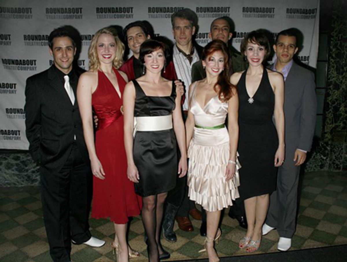 The cast, including Eric Santagata, Lorin Latarro, Sarah Jane Everman, Mike McGowan, Sean Palmer, Jennifer Taylor, Julie Connors, Meggie Cansler, Justin Keys and Dennis Stowe at 