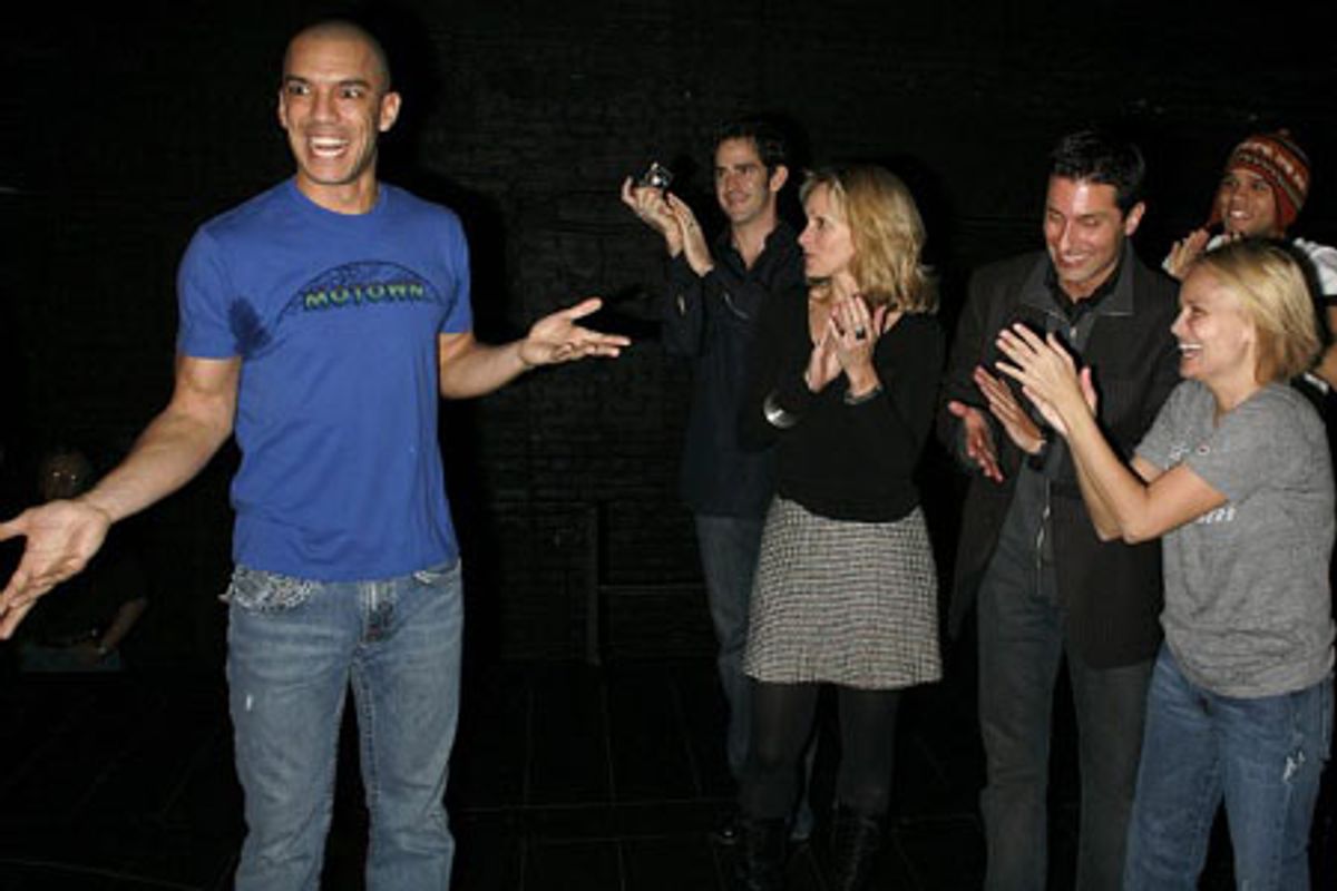 Dennis Stowe, with Paige Price, Vince Pesce and Kristin Chenoweth at 