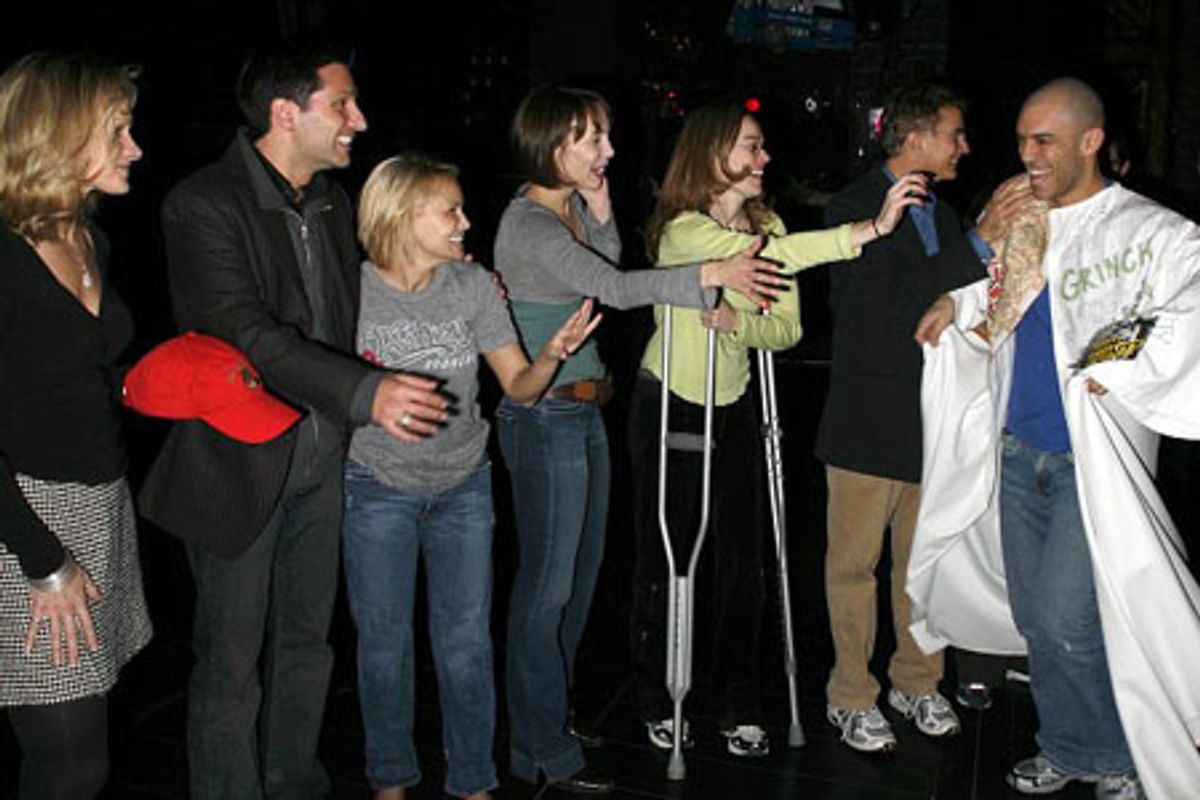 Dennis Stowe, with Paige Price, Vince Pesce, Kristin Chenoweth and cast members at 