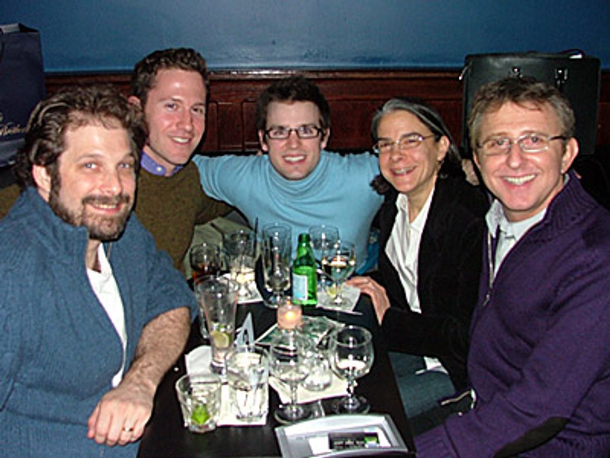 Sh-K-Boom President, Kurt Deutsch (far left) and President of Disney
Theatrical Productions, Thomas Schumacher (far right) joined by friends
at the concert.  at 