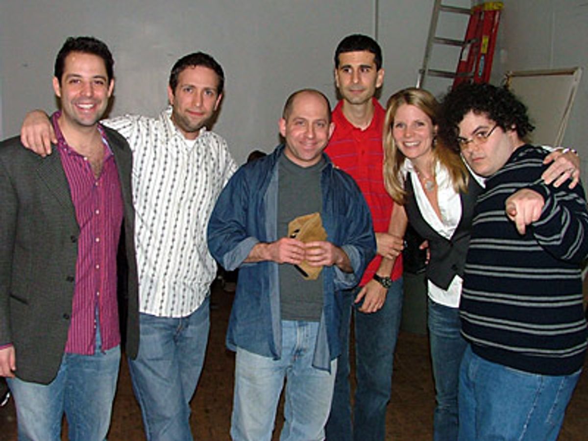 Steve Rosen, David Rossmer, Jason Kravits,
John Cariani, Kelli O'Hara and Josh Gad at 