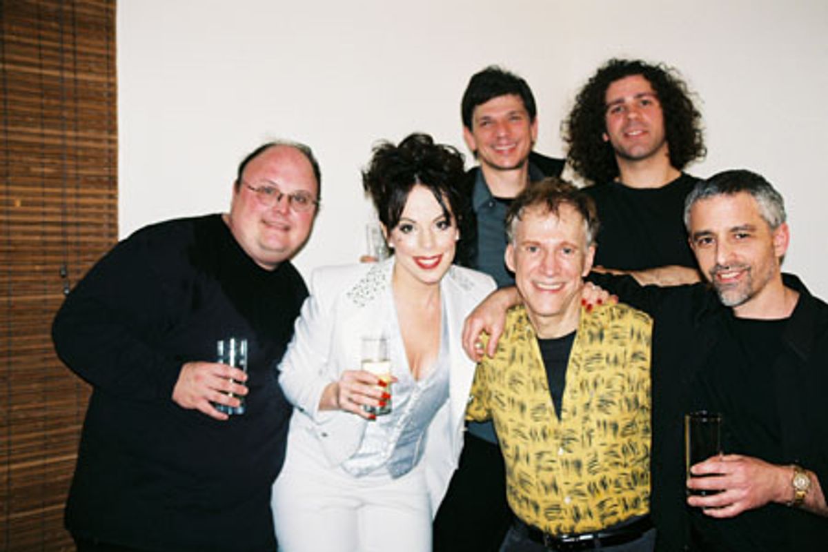 Bottom Row: Kerry Meads (Percussion), Leslie Kritzer, David Lewis (Musical Director), Jim Hershman (Guitar), Top Row: Jason DiMatteo (Bass), and Scott Morehouse (Drume) at 