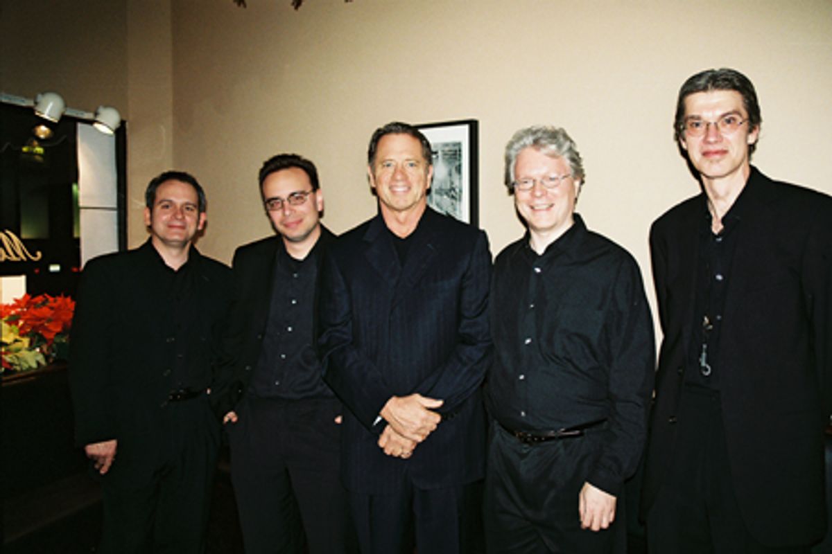 Ed Howard (Bass), Tedd Firth, Tom Wopat, Peter Grant (Drums) and Bob Malach (Sax) at 