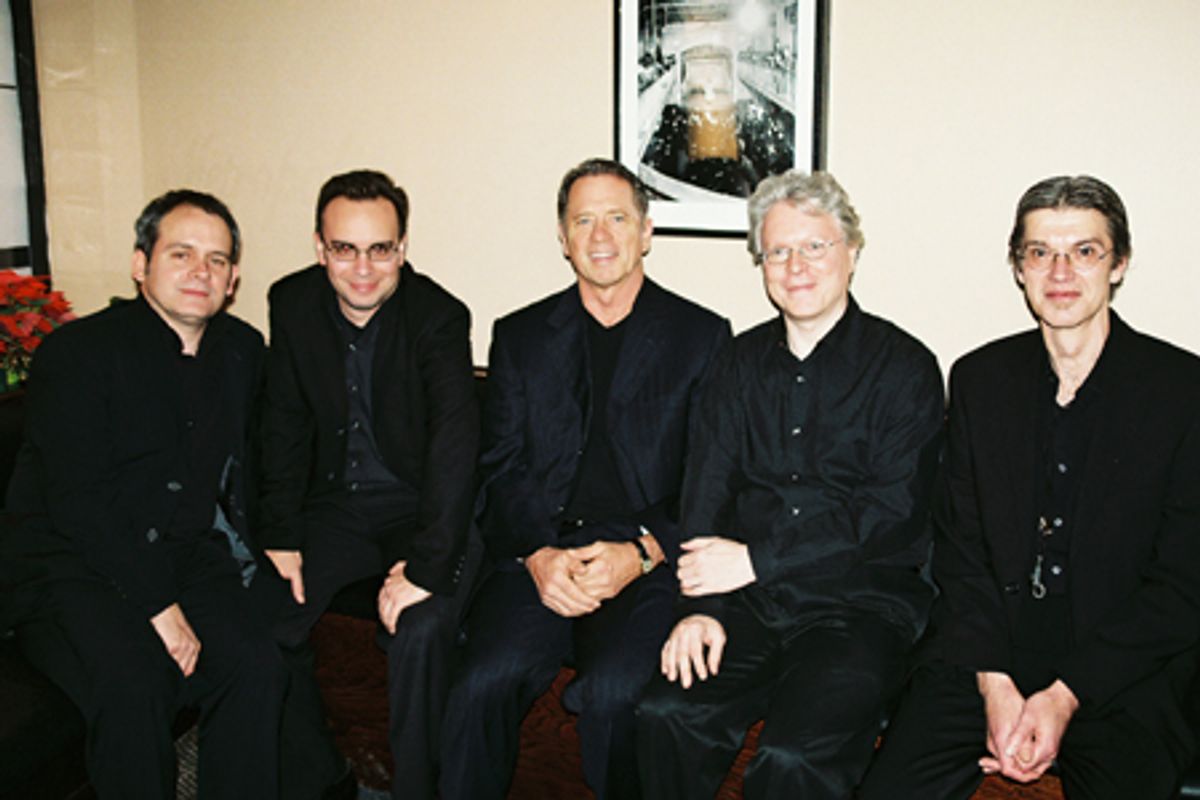 Ed Howard (Bass), Tedd Firth, Tom Wopat, Peter Grant (Drums) and Bob Malach (Sax) at 