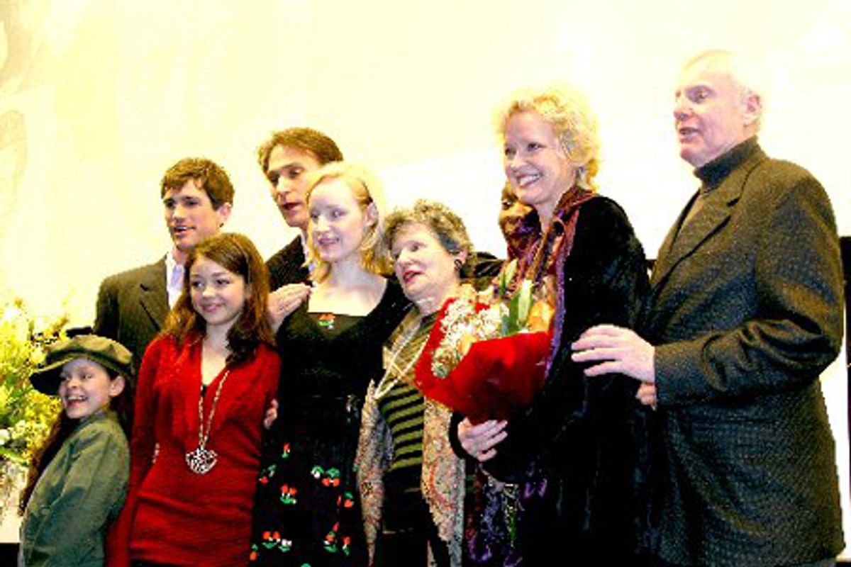 The cast of Grey Gardens - Kelsey Fowler, Matt Cavenaugh, Sarah Hyland, Erin Davie, Mary Louise Wilson, Michael Pitt, Christine Ebersole and John McMcMartin at 