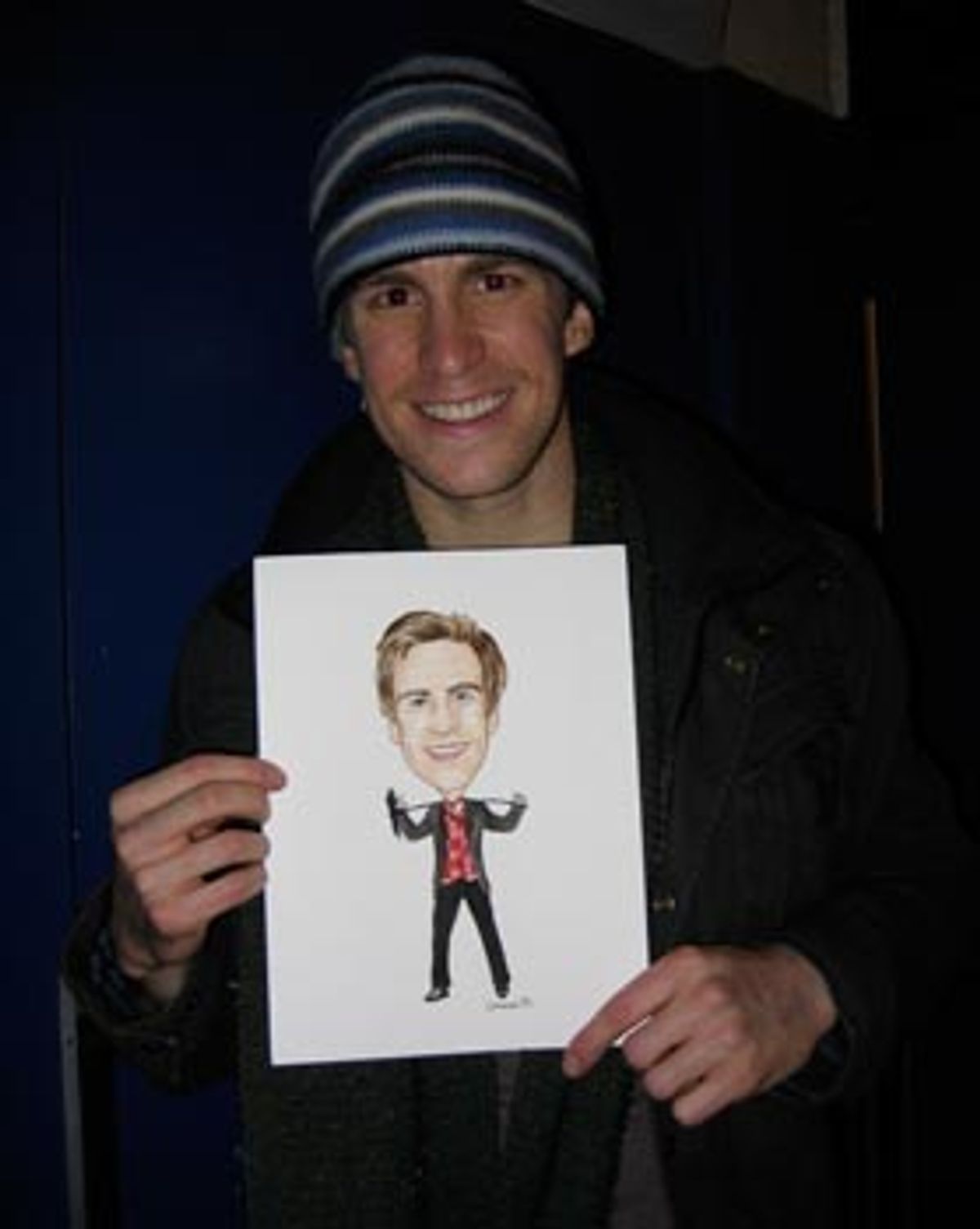 London Mary Poppins star Gavin Creel with his 'Bert' artwork at 