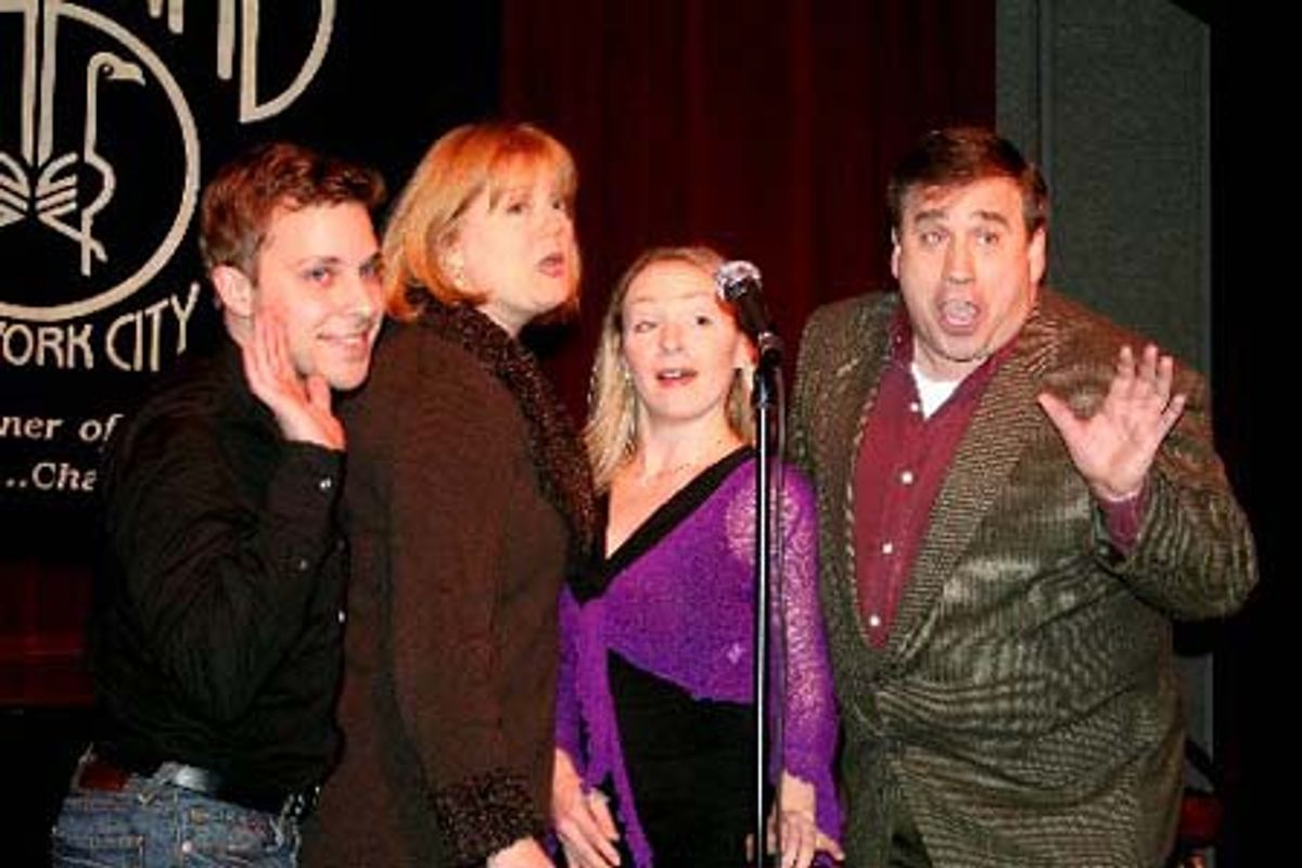 The cast of When the Lights Go On Again: Paul Kropfl, Connie Pachl, Christina Morrell and Bill Daugherty at 