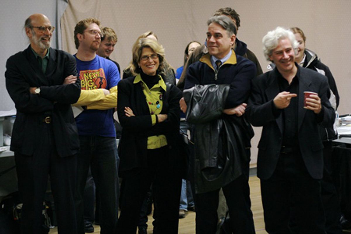 Rick Lombardo (far right) discussing the show at 