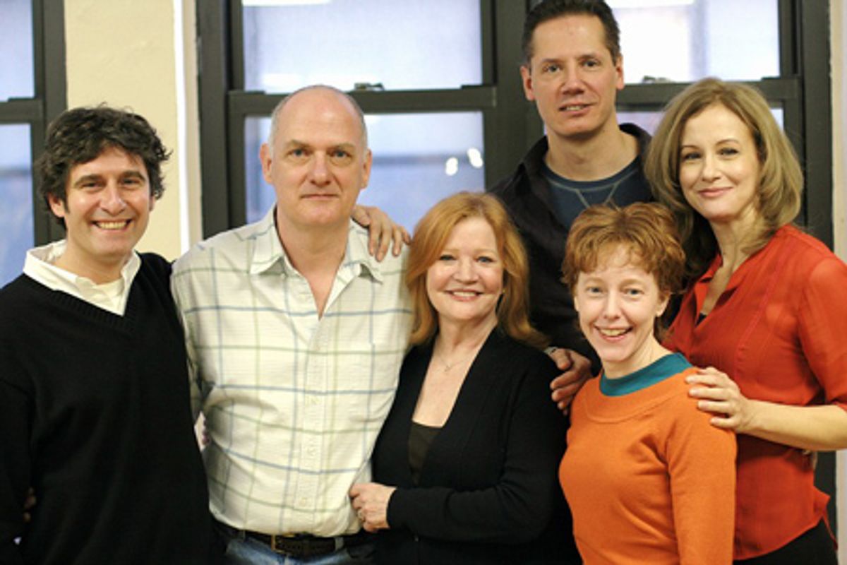 The cast: Marc Carver, Patrick Husted, Kathleen Doyle, Robert Krakovski, Deanna Dunmeyer and Rachel Harker at 