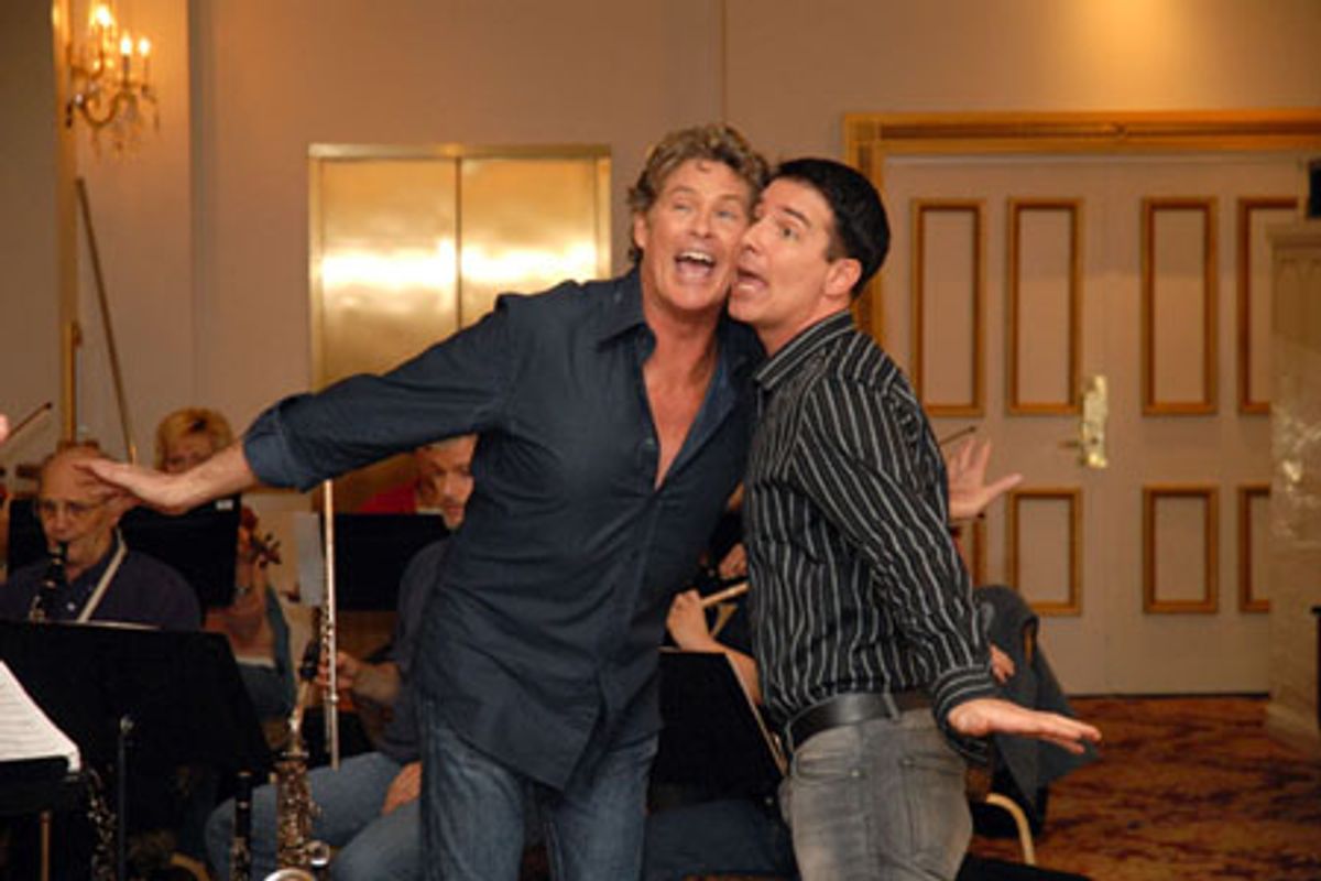 David Hasselhoff and Rich Affannato rehearse 'Keep It Gay' at 