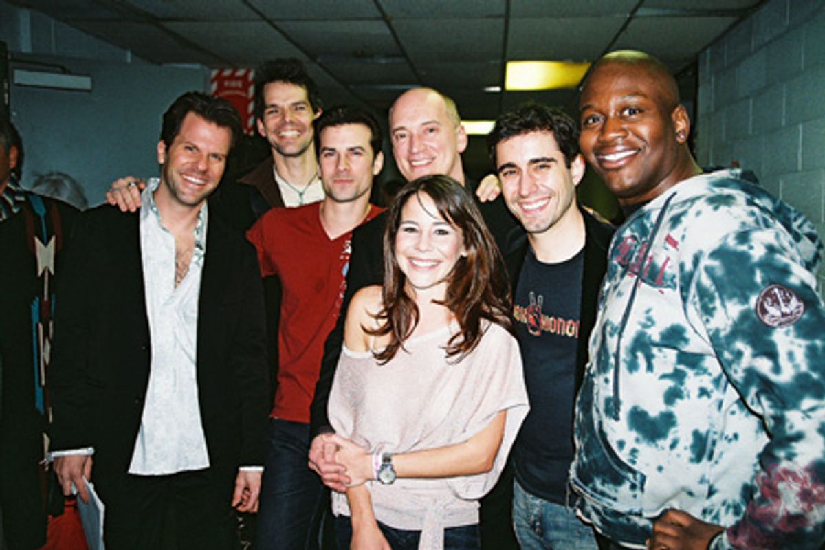 Steve Gouveia, J. Robert Spencer, Dominic Nolfi, Donnie Kehr, Sara Schmidt, John Lloyd Young and Titus Burgess at 