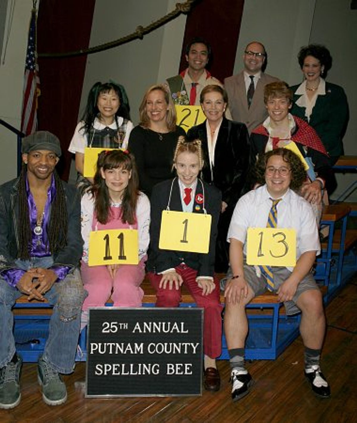(Bottom row) Derrick Baskin, Jessica-Snow Wilson, Sarah Saltzberg and Jared Gertner; (Middle row) Deborah S. Craig, Emma Walton Hamilton, Julie Andrews, Barrett Foa; (Top row) Jose Llana, Greg Stuhr and Lisa Howard at 