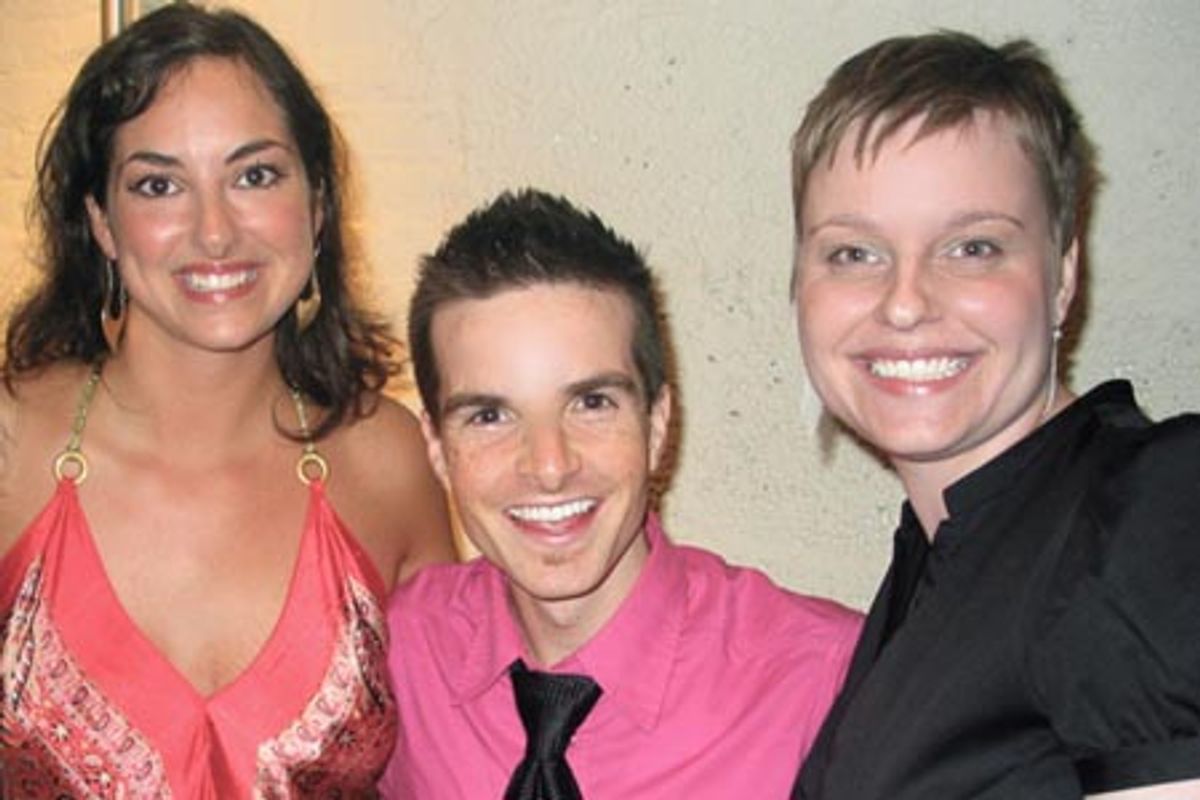 Upcoming South Africa program on-camera hosts and benefit attendees Sarah Sakaan, Christopher Schram, and ProjectExplorer founder and Executive Director Jenny Buccos at 