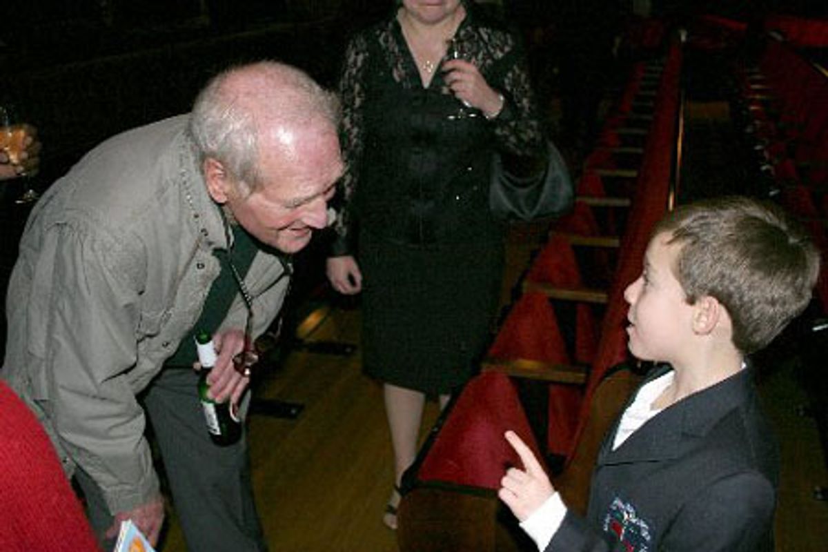 Paul Newman and young fan after the show at 