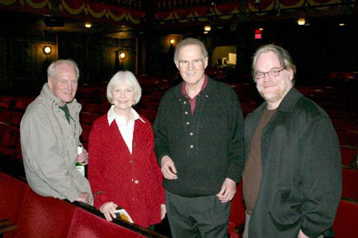 Paul Newman, Joanne Woodward, Charles Grodin and Philip Seymour Hoffman at 