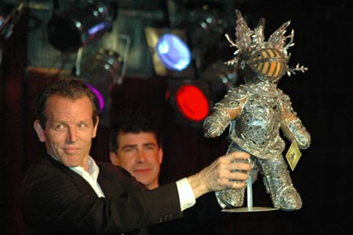 Stephen Bogardus with Man of La Mancha Dr. Carrasco/Knight of the Mirrors Bear at 