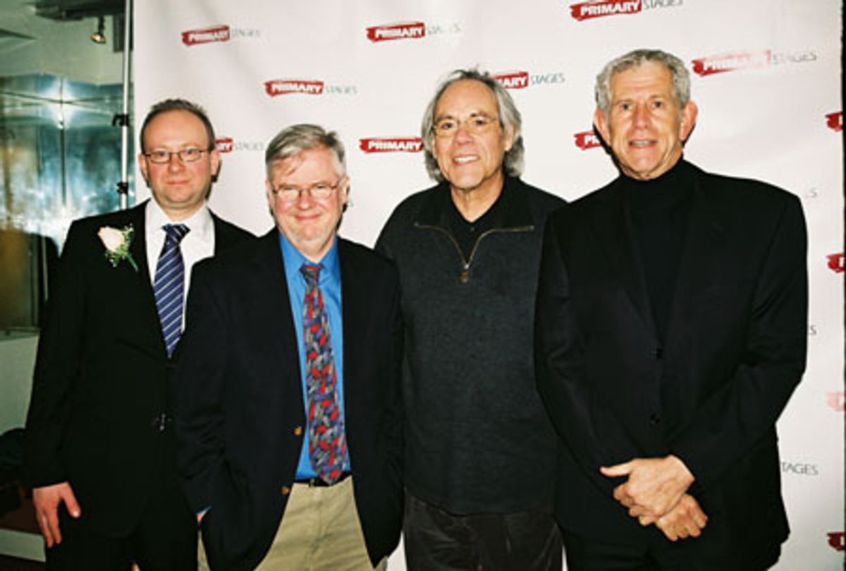 Andrew Leynse, Christopher Durang, Robert Klein and Tony Roberts at 