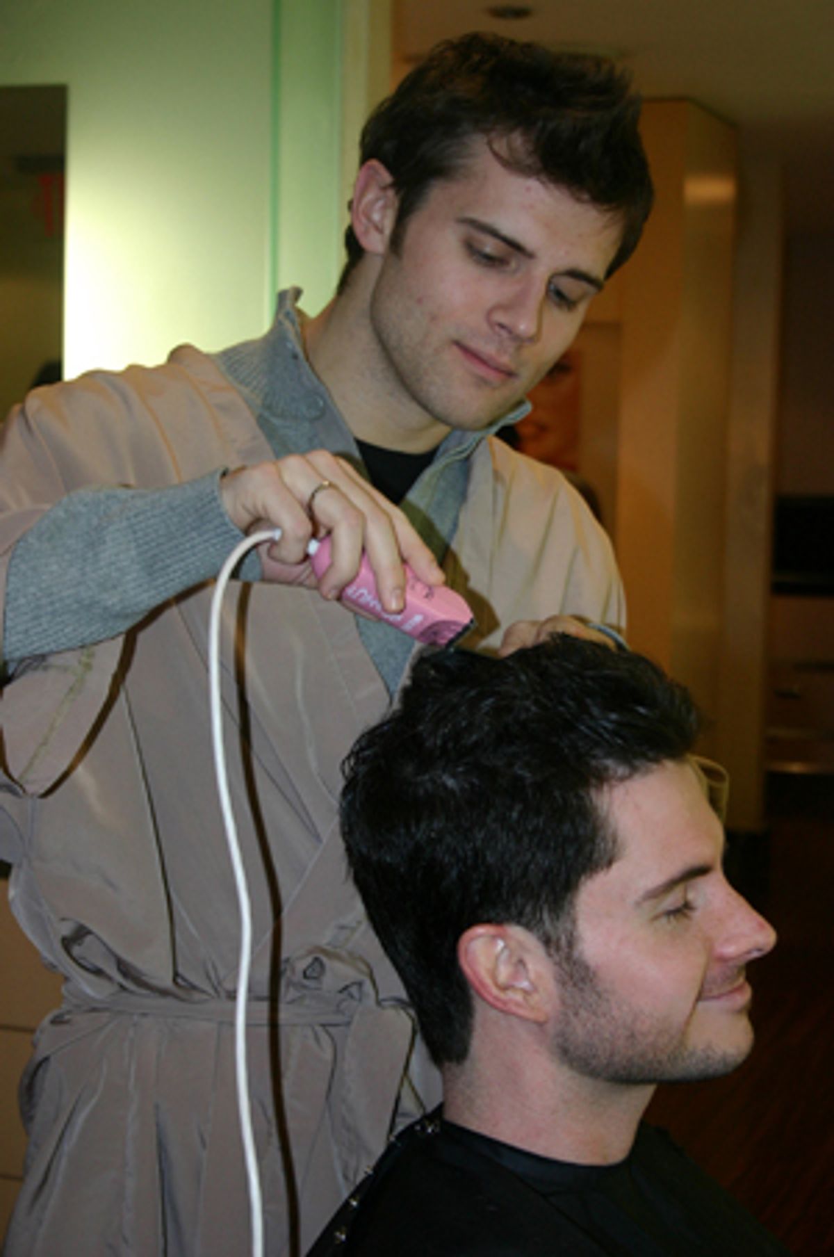 Kyle Dean Massey takes the clipper to wonder-study Jim Daly, on as Abraham at 