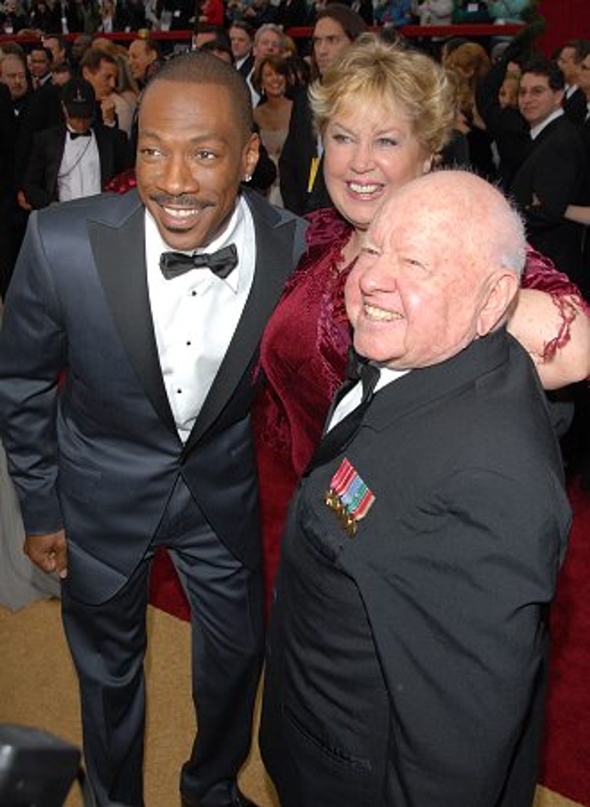 Eddie Murphy with Mickey Rooney and wife at 