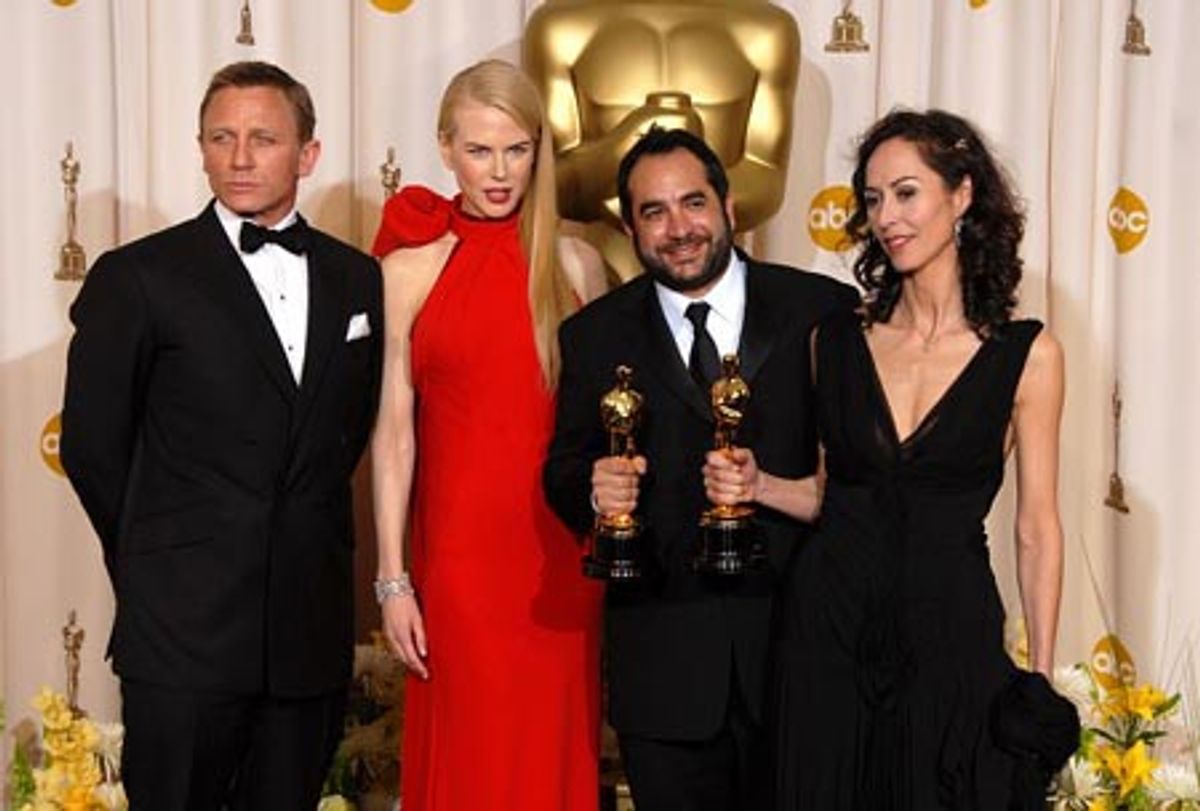 Daniel Craig and Nicole Kidman Best Art Direction Winner Eugenio Caballero and Set Decorator Pilar Revuelta (Pan's Labyrinth) at 