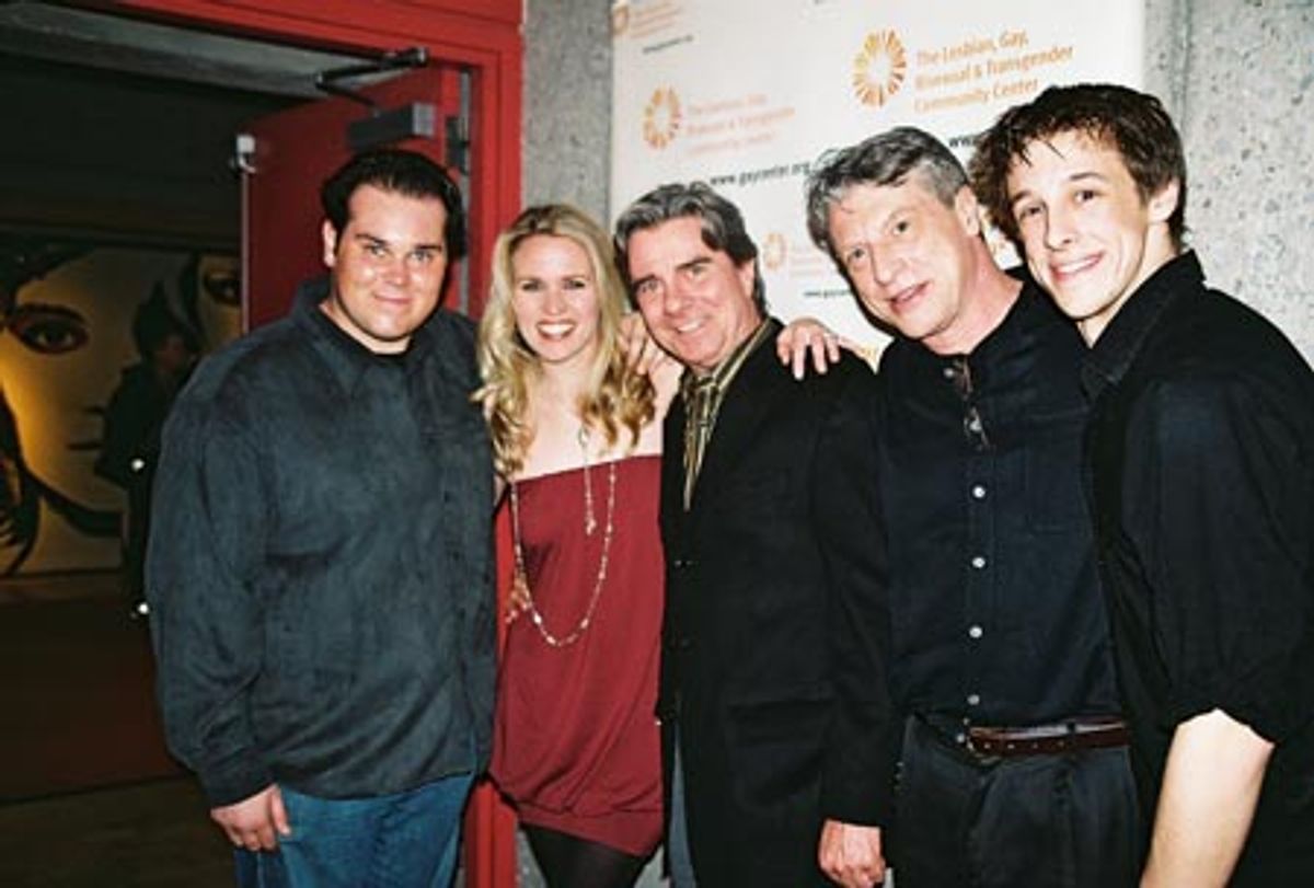 Colin Sheehan, Lauren Kennedy, Gary Beach, Mark Janas (Music Director, 'Broadway Backwards 2') and Jason Michael Snow at 