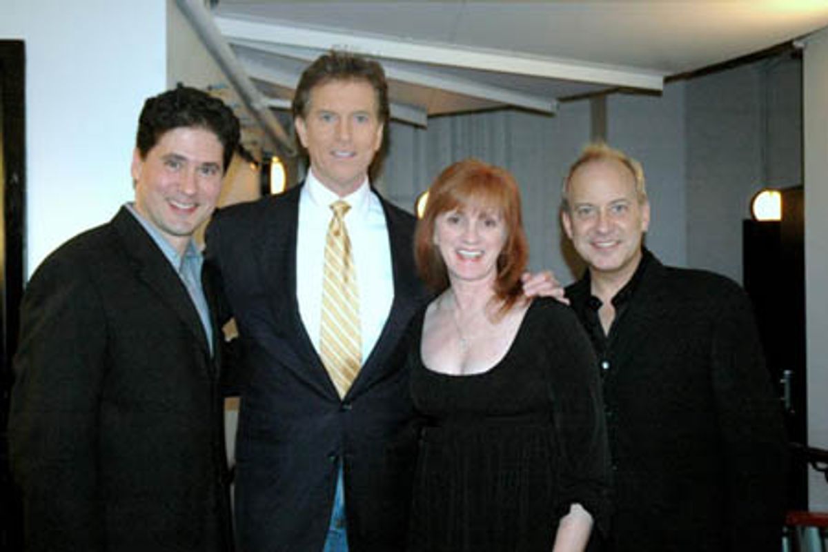 Igor Goldin, Jim Watkins (Channel 11 News at 10), Terri Klausner and David Andrews Rodgers (Musical Director) at 