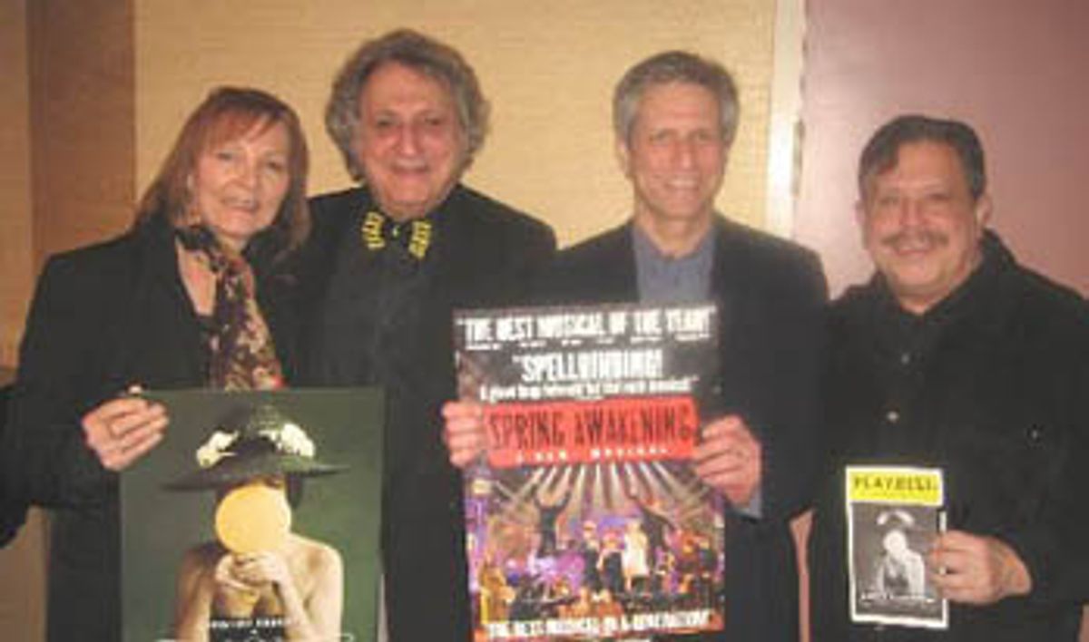 Drama Desk 'Moving On' panel at BMI: Leslie (Hoban) Blake, DD vice president, and a co-moderator of the discussion; William Wolf, DD president, Spring Awakening producer Ira Pittelman, Ellis Nassour, DD executive board member and panel co-moderator at 