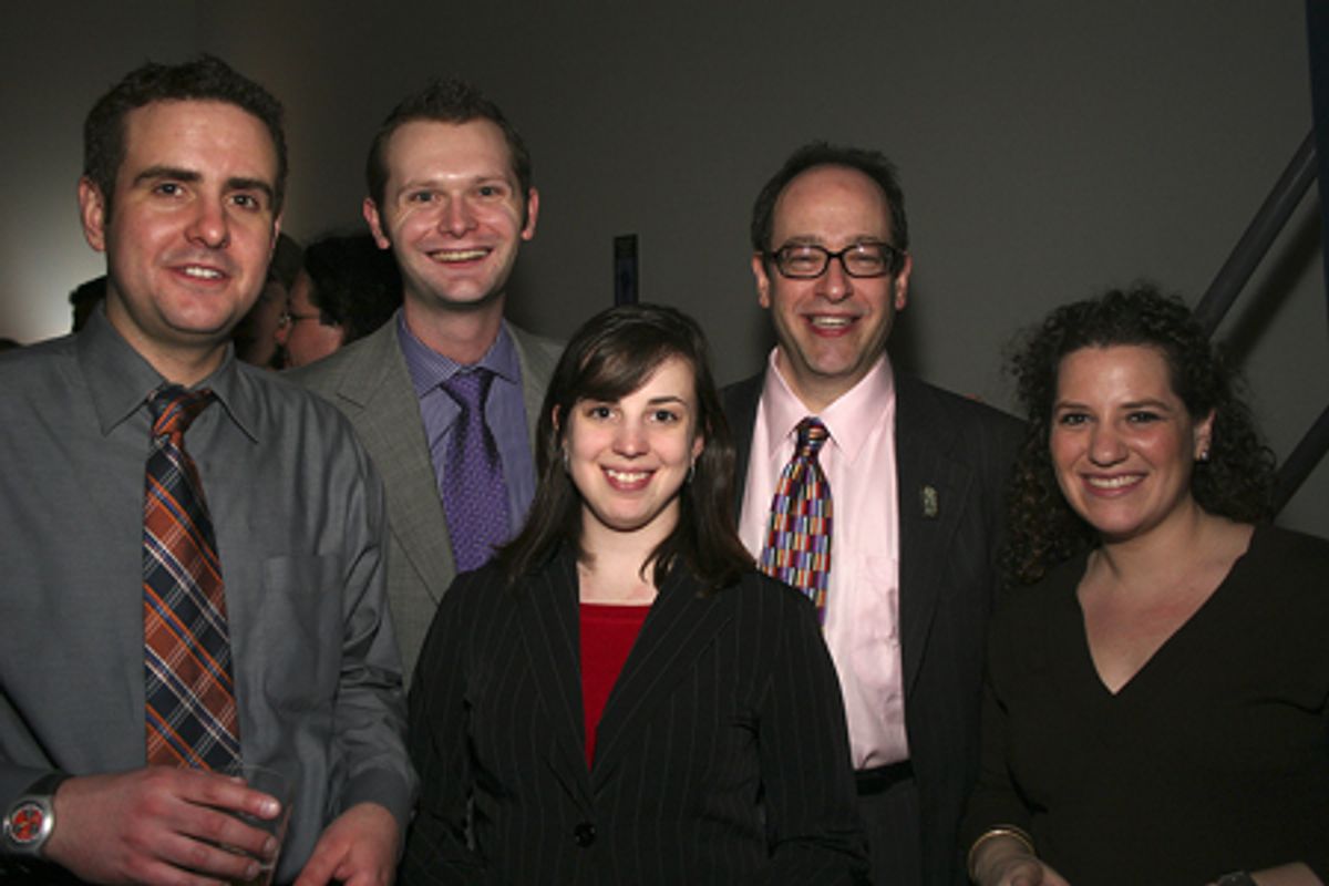 Derek Zasky, Fred Hashagen, Meg Hammer, David Kalodner and Hilary Oleon (William Morris Agency) at 