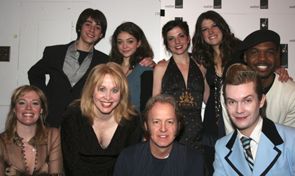 (Top Row) Stephen Scarpulla (Gypsy), Sarah Hyland (Grey Gardens, Shrek), Hanna Cheek, Nicole Parker and Rodney Gardiner; (Bottom Row); Elizabeth Stanley (Company), Nancy Opel (Urinetown), Reed Birney and Kevin Townley (Waterwell Ensemble Member) at 