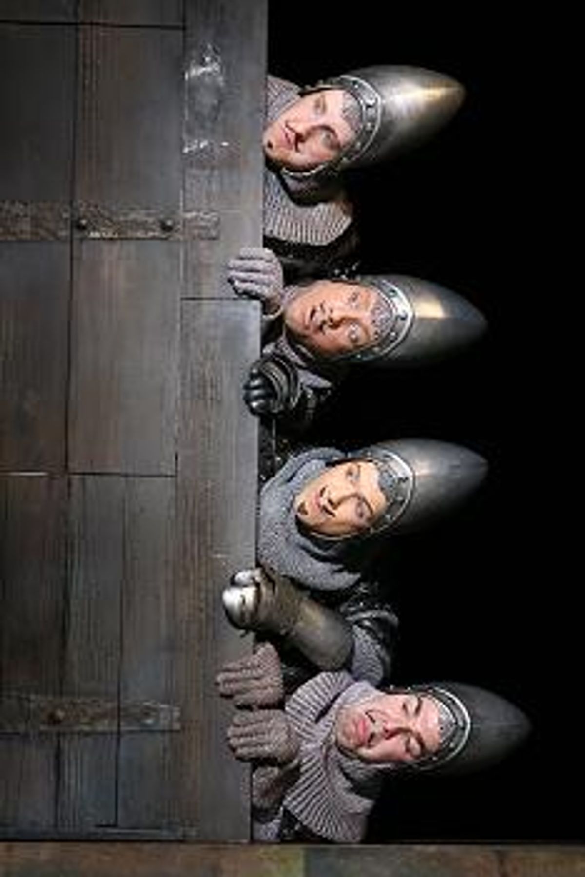Justin Patterson, Christopher Sutton, Patrick Heusinger and Kevin Crewell as the French guards at 
