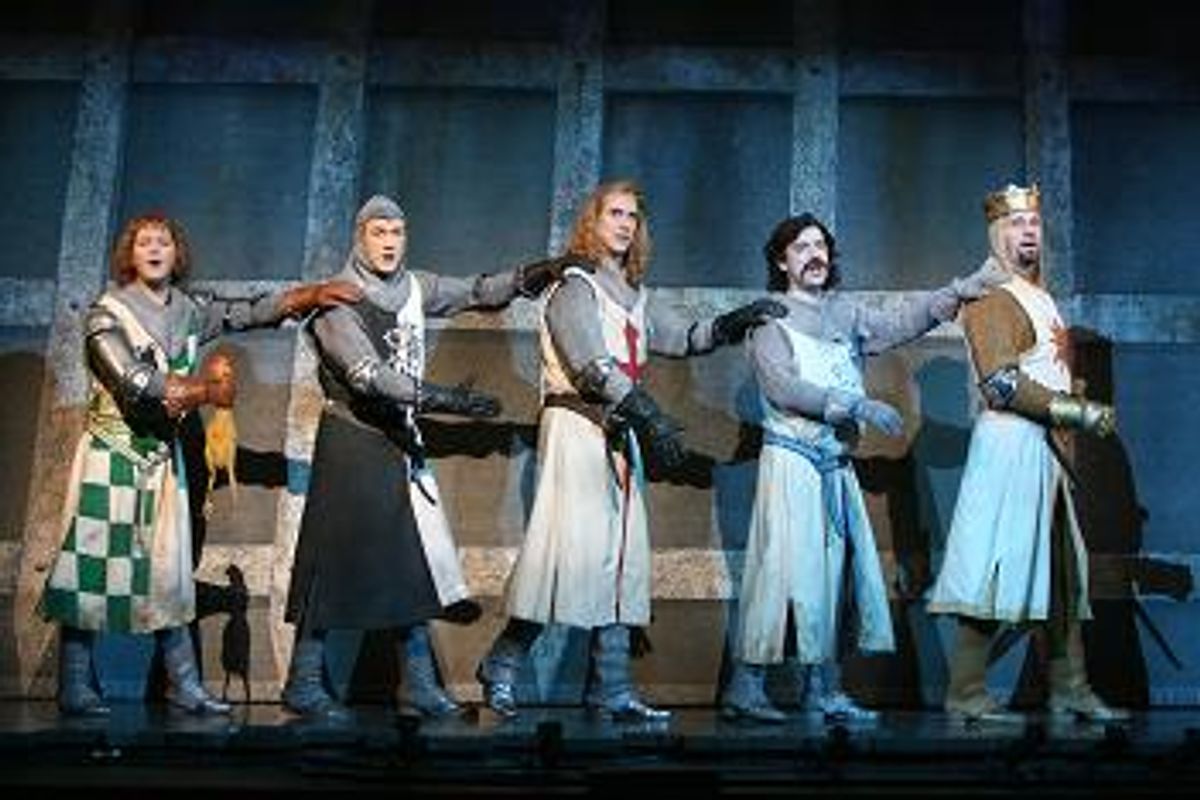 Robert Petkoff, Patrick Heusinger, Anthony Holds, Christopher Gurr and Michael Siberry as King Arthur and His Knights of the Round Table at 