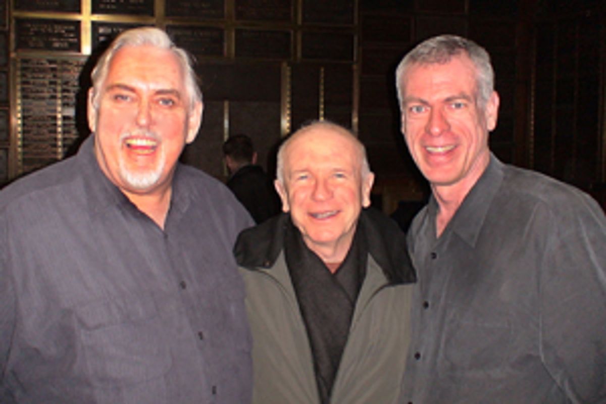 Jim Brochu and Steve Schalchlin with Terrence McNally at 