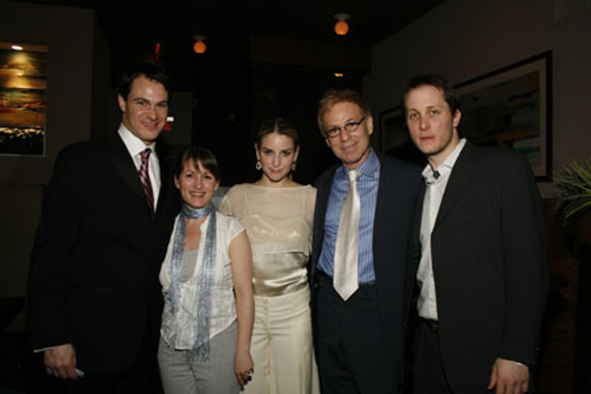 Matt Bogart, Wendy Seyb (Assistant Director), Jessica Bogart, Patrick Parker (Artistic Associate), and Jeff Croiter (Lighting Designer) at 