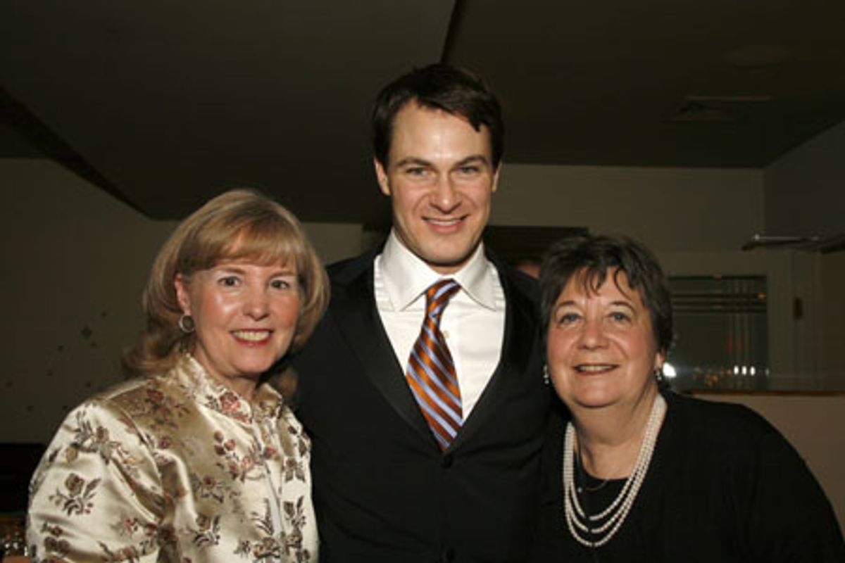 Mickey McNany (Paper Mill Theater School Director), Matt Bogart, Mildred Heckmann (VIP Tickets Services Manager) at 