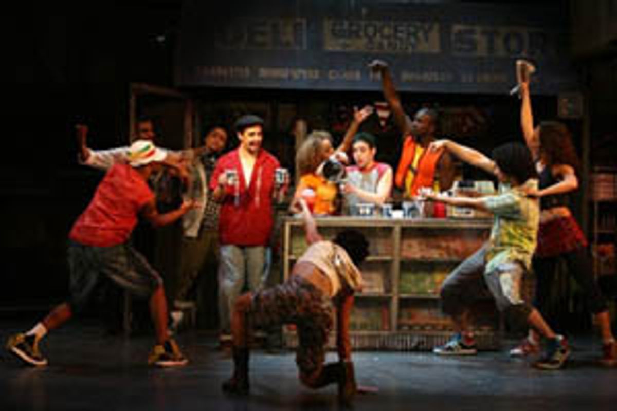 Lin-Manuel Miranda (center) at 