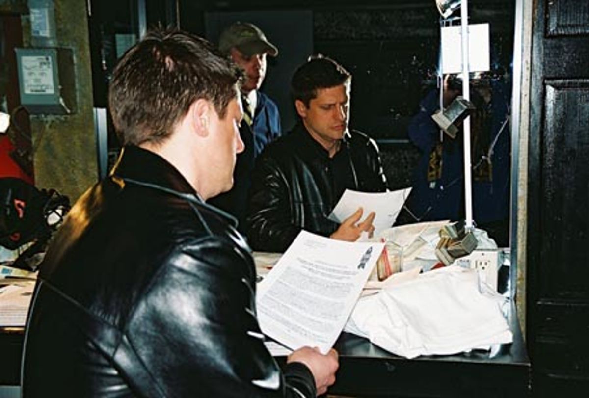 Christopher Sieber preparing for the 'Broadway Bares' Theme Announcement at 