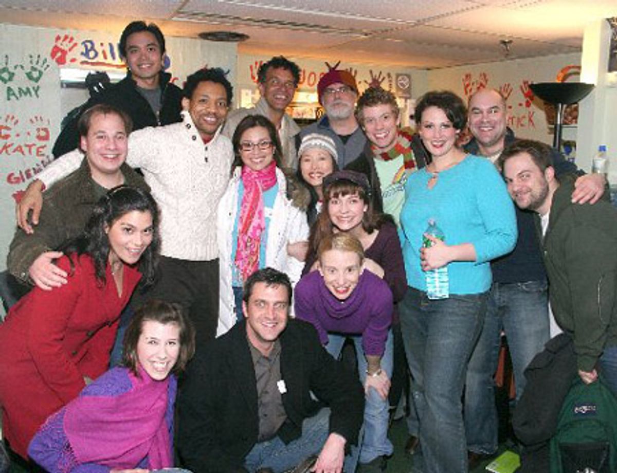 The cast with William Finn, Lea Salonga, Brian Stokes Mitchell and Raul Esparza at 