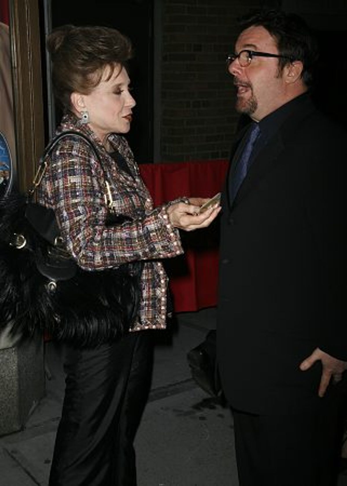 Cindy Adams and Nathan Lane arriving at the Opening Night of 'Curtains' March 22, 2007 at 
