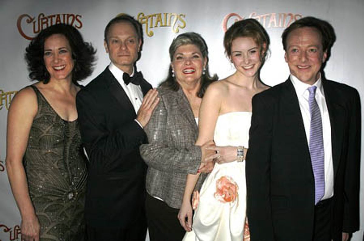 Karen Ziemba, David Hyde Pierce, Debra Monk, Jill Paice, and Edward Hibbert at 