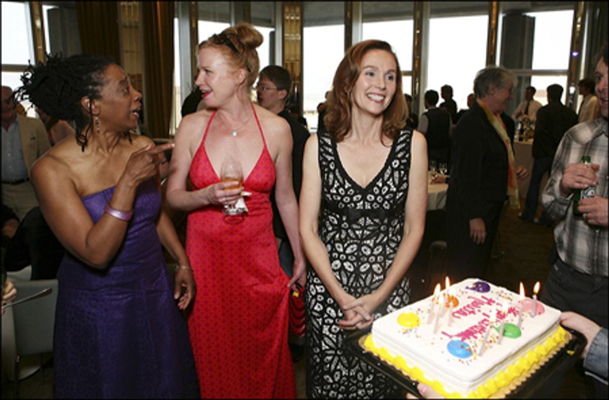 Stephanie Berry, Johanna Day and Marita Geraghty celebrate Marita's birthday at 