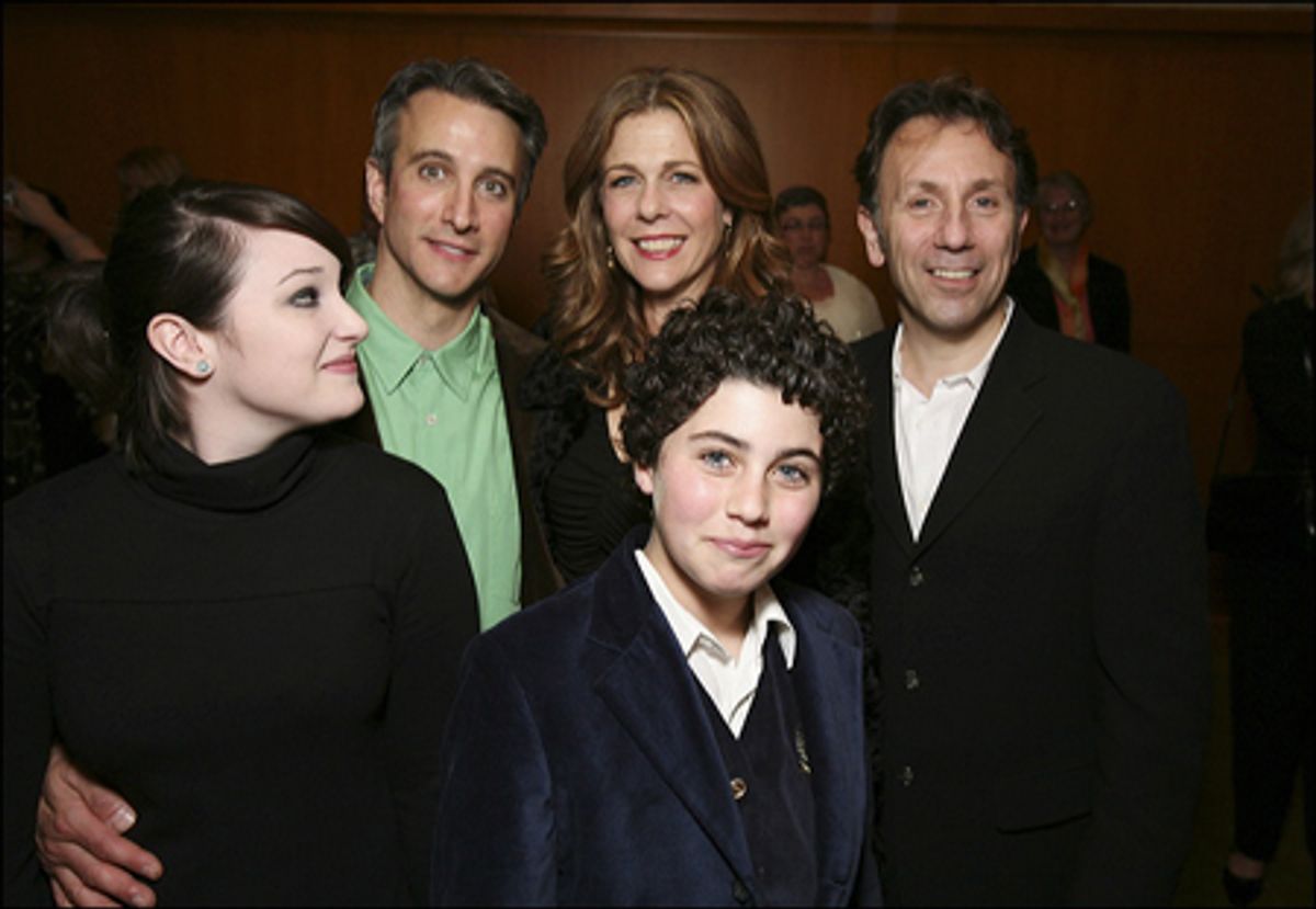 (L-R) Emma Hunton, Bronson Pinchot, Rita Wilson, Hudson Thames and Director Leonard Foglia at 